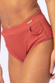 Calcinha Hot Pants com Bolso Textura Marrom