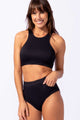 Top Biquíni Beach Preto Texturizado
