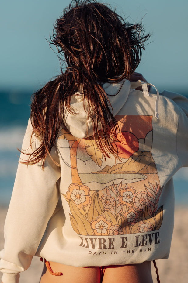 Casaco de Moletom Canguru Vibe Tropical Bege