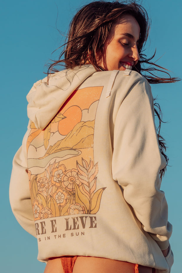 Casaco de Moletom Canguru Vibe Tropical Bege