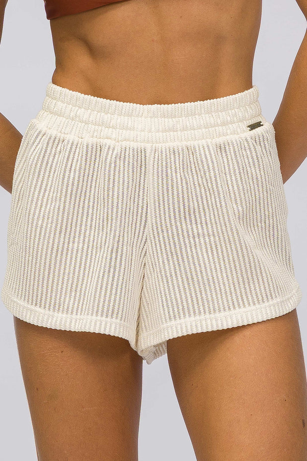 Short com Textura Off-White