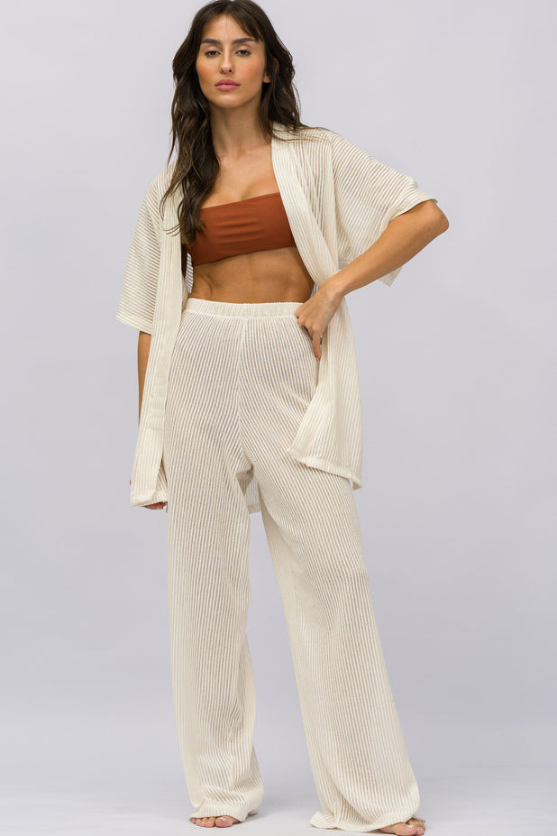 Calça de Praia com Cós Off-White