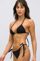 Biquíni Top Cortininha e Calcinha Fio Duplo Preta