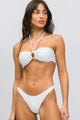 Biquíni Top Decote e Calcinha Básica Texturizada Branca