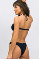 Biquíni Top Decote e Calcinha Básica Texturizada Preta