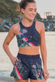 Short com Bolso e Fenda Estampa Mandacaru