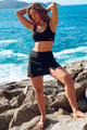 Conjunto Short Saia Texturizado Preto