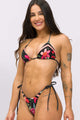 Biquíni Cortininha com Calcinha de Amarrar Romã
