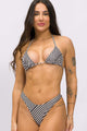 Biquíni Cortininha e Calcinha Asa Delta Listrado P&B