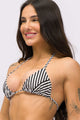 Top Biquíni Cortininha Listrado P&B
