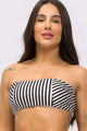 Biquíni Faixa Dupla Face e Calcinha Hot Pants Listrado P&B