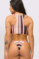 Biquíni Beach e Calcinha Borboleta Listrado Marrom