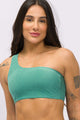 Top Biquíni Ombro Só Texturizado Verde