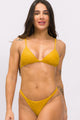 Biquíni Bojo Fixo com Calcinha Texturizada Amarela