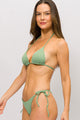 Biquíni Cortininha com Calcinha de Amarrar Texturizado Alecrim