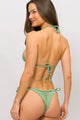 Biquíni Cortininha com Calcinha de Amarrar Texturizado Alecrim