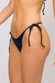 Biquíni Top Biquíni Cortininha e Calcinha de Amarrar Preto
