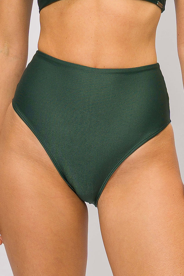 Biquíni Top com Decote de Alcinha e Calcinha Hot Pants Verde Bonsai