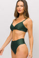 Biquíni Transpassado e Calcinha Cós de Virar Verde Bonsai