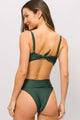 Biquíni Transpassado e Calcinha Cós de Virar Verde Bonsai