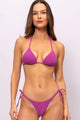Biquíni Cortininha com Calcinha de Amarrar Texturizada Rosa