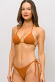 Biquíni Cortininha com Calcinha de Amarrar Conhaque