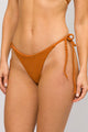 Biquíni Cortininha com Calcinha de Amarrar Conhaque
