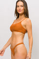 Biquíni de Alcinha Básico e Calcinha Borboleta Conhaque