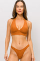 Biquíni Cortinão Fixo e Calcinha Asa Delta Conhaque