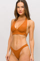Biquíni Cortinão Fixo e Calcinha Asa Delta Conhaque