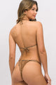 Biquíni Cortininha com Calcinha de Franzir Listrado Brown
