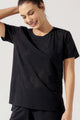 Blusa com Fenda Lateral Furadinha Preta