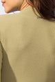 Body Manga Longa Texturizado com Gola Bege