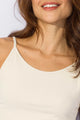Cropped Alcinha Canelado Bege