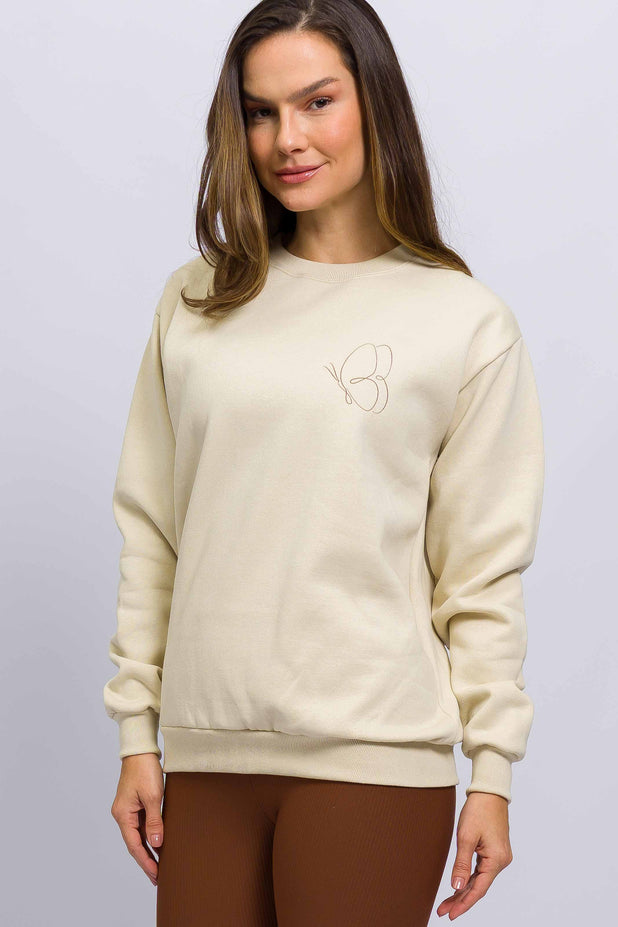 Casaco de Moletom Asas pra Voar Bege