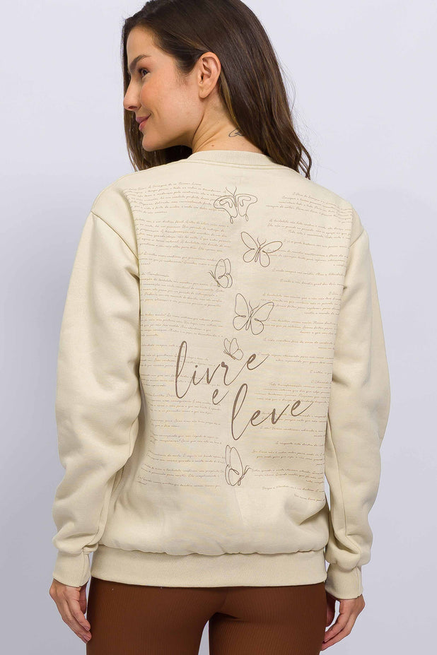 Casaco de Moletom Asas pra Voar Bege