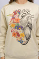 Casaco de Moletom Coração Florido Bege
