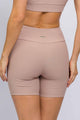 Bermuda Meia Coxa Canelada Bege