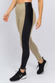 Legging Bege com Recorte Preto