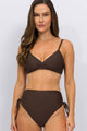 Biquíni Top Transpassado e Hot Pants Franzida Ganache