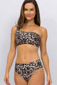 Biquíni Top Ombro Só e Calcinha Cós de Virar Savage