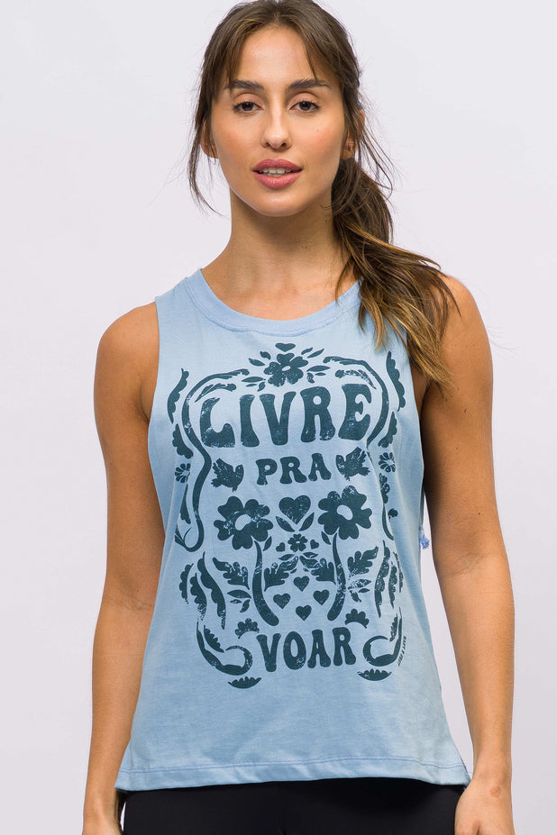 Regata Cavada Azul Livre pra Voar