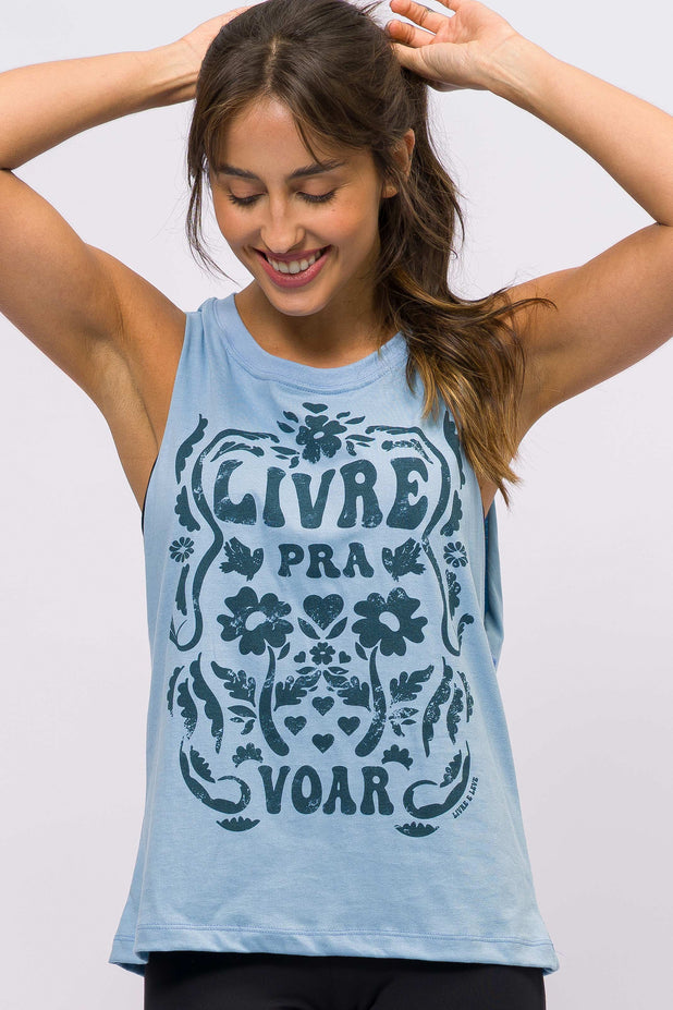 Regata Cavada Azul Livre pra Voar