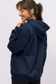 Casaco de Moletom com Capuz Azul Marinho