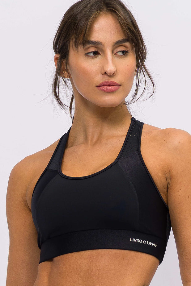 Top Nadador com Costas em Tela Preto