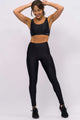 Conjunto Top Transpassado e Legging Básica Track Preta