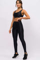 Conjunto Top Transpassado e Legging Básica Track Preta
