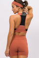 Conjunto Top com Bolso e Bermuda 2 Bolsos Marrom