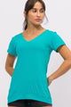 Blusa de Poliamida com Gola V Verde