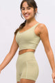 Conjunto Top Modelador Regata e Short Modelador com Bolso Verde